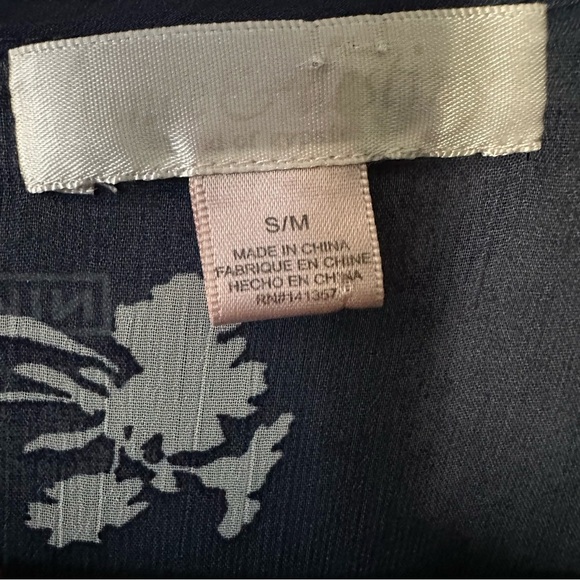 K154 Chance & Destiny Blue Floral Kimono S/M Oversized - Picture 2 of 4